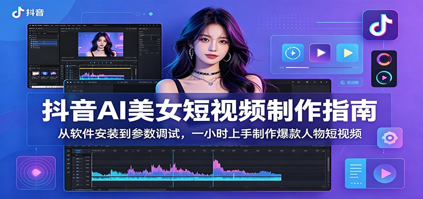 抖音AI美女短视频制作指南：从软件安装到参数调试，一小时上手制作爆款人物短视频