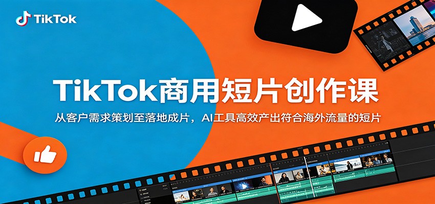 TikTok商用短片创作课：从客户需求策划至落地成片，AI工具高效产出符合海外流量的短片