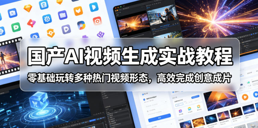 国产AI视频生成实战教程，零基础玩转多种热门视频形态，高效完成创意成片