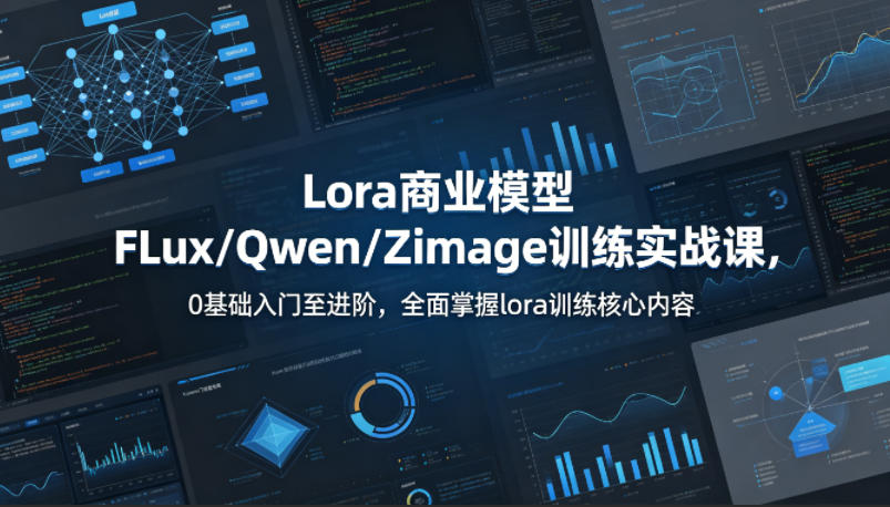 系统性学习Lora商业模型FLux／Qwen／Zimage训练实战课，0基础入门至进阶，全面掌握lora训练核心内容