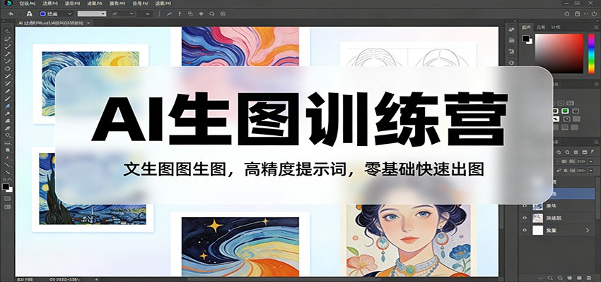 AI生图训练营：文生图图生图，高精度提示词，零基础快速出图