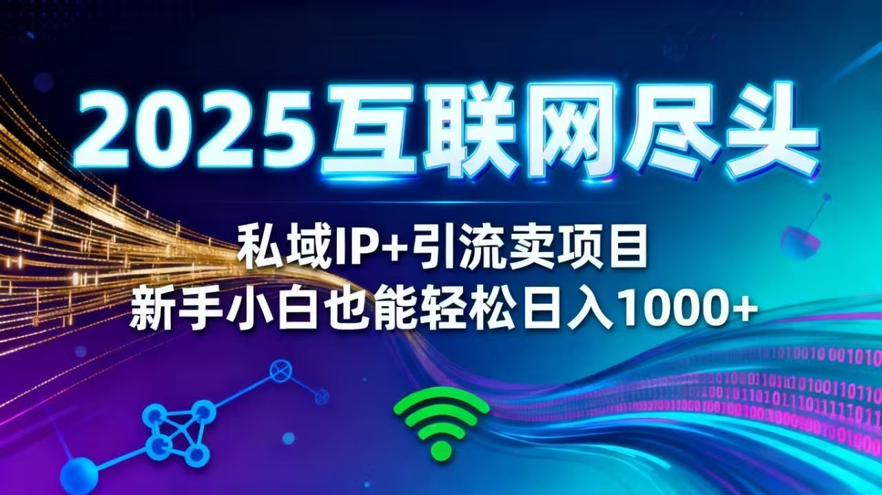 2025网创尽头王炸项目！私域 IP + 精准引流，新手小白在家躺赚日入 1000+