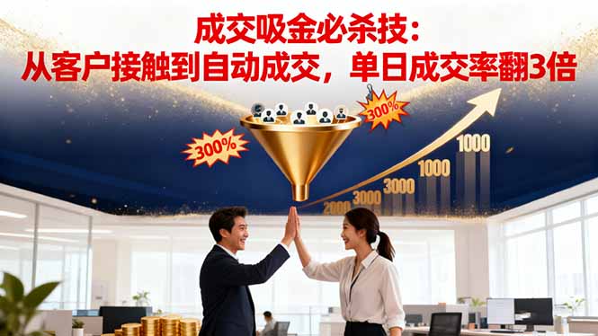 吸金成交营销必杀技：从客户接触到自动成交，单日成交率翻3倍