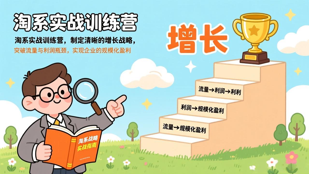 淘系实战训练营，制定清晰的增长战略，突破流量与利润瓶颈，实现企业的规模化盈利